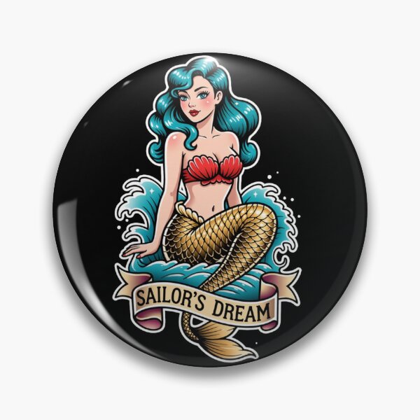 Item preview, Sailor’s Dream – Vintage Mermaid Tattoo Style / Ahau Designs designed and sold by Ahau Designs.