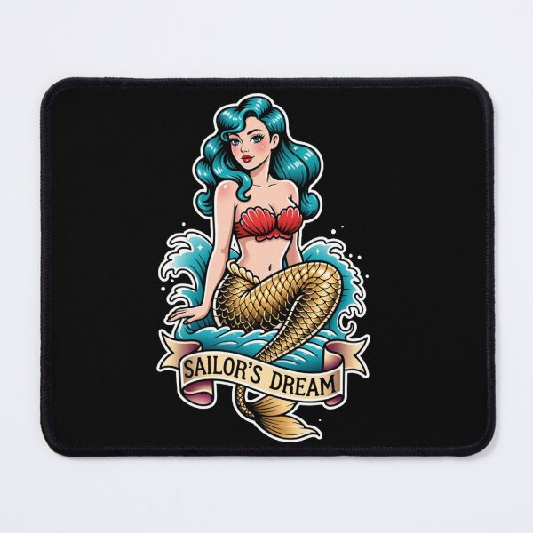 Item preview, Sailor’s Dream – Vintage Mermaid Tattoo Style / Ahau Designs designed and sold by Ahau Designs.