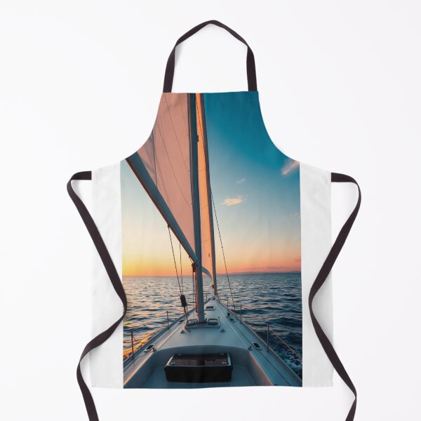Item preview, Sunset Contrast Sail | Golden Hour Bow View on the Open Sea designed and sold by Jade Ado.