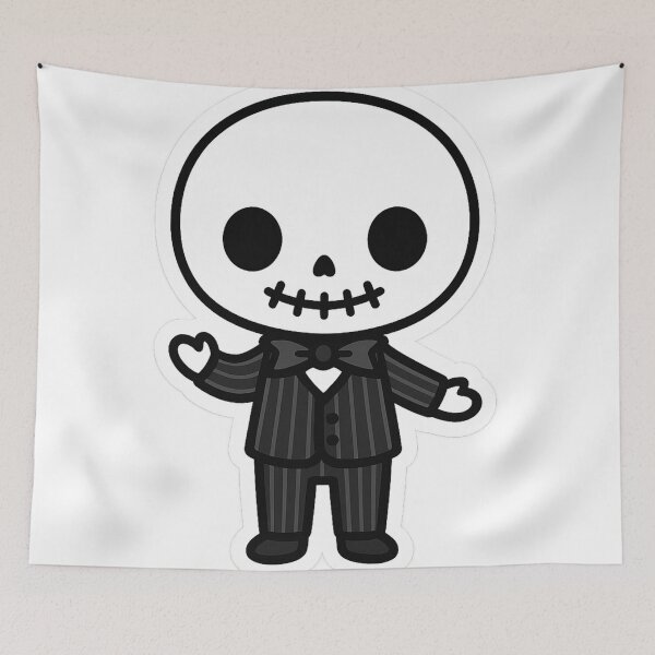 Item preview, Kawaii Skeleton Gentleman – Spooky Pinstripe  designed and sold by TheRealJoshD.