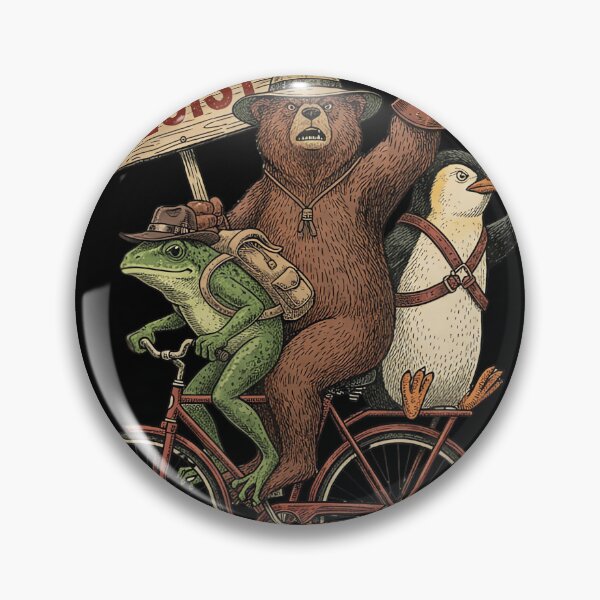 Artikelvorschau, Pinguin Frosch Bär auf Fahrrad Widerstand Protest Vintage Männer Frauen entworfen und verkauft von Khescoiu.