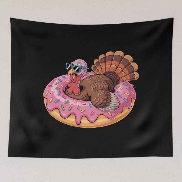 Item preview, Turkey Chilling On Donut Thanksgiving Day Funny Fall Autumn designed and sold by petrichorsworld.