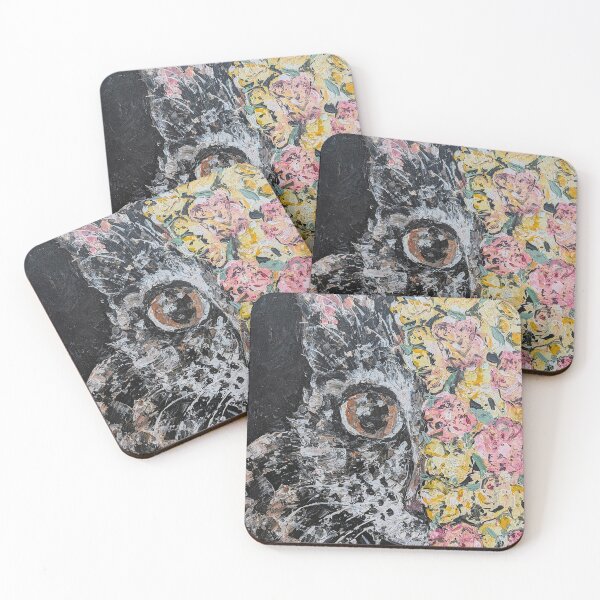 Item preview, Peekaboo Cat Behind Flowers designed and sold by NikkiMennerArt.