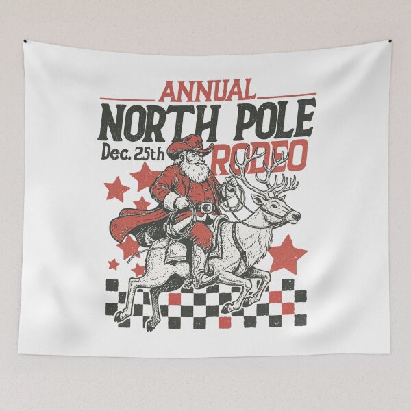 Item preview, Annual North Pole Rodeo – Santa Cowboy Christmas Design designed and sold by sapnaela.