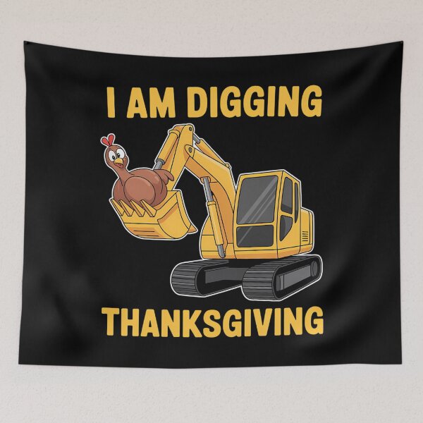 Item preview, Turkey Digging Excavator Joke Humor Funny Thanksgiving designed and sold by petrichorsworld.