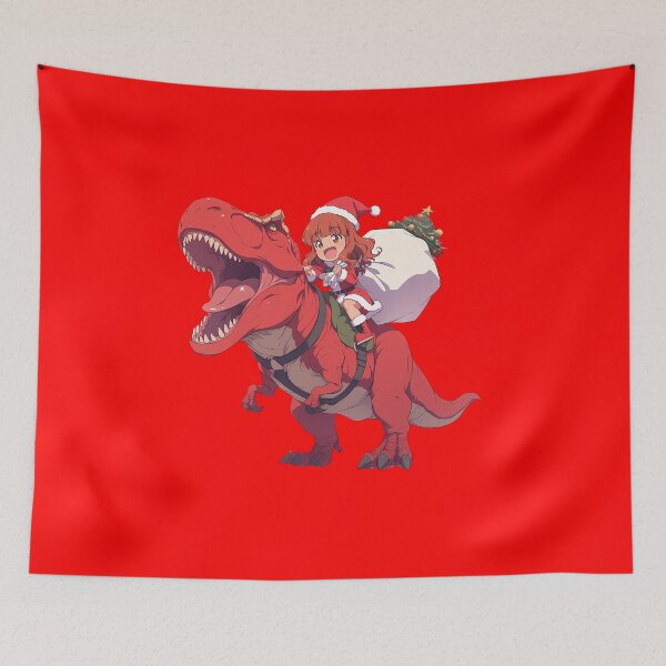 Item preview, Saori Takebe Christmas Dinosaur Ride Girls Und Panzer Anime Chibi Style designed and sold by Raslbazola.