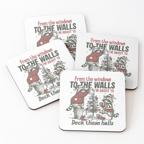Item preview, Deck These Halls Raccoon Christmas designed and sold by sapnaela.