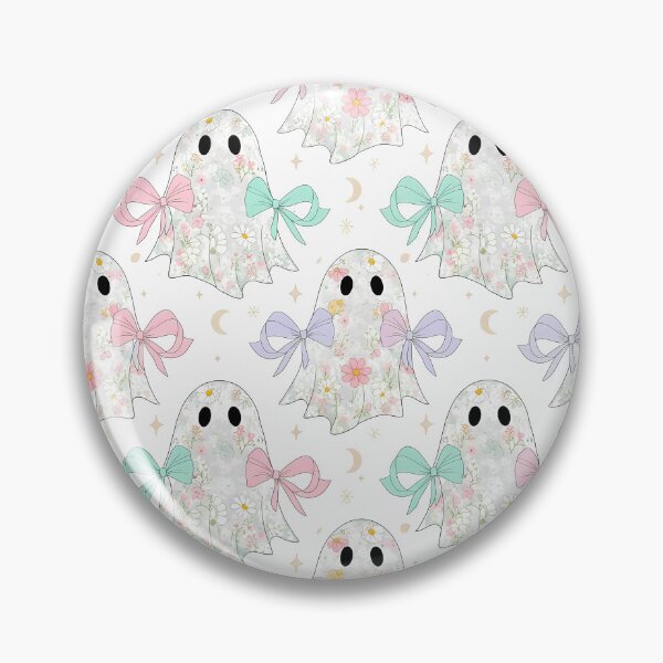 Item preview, Cute Pastel Floral Ghost Pattern - Kawaii Halloween Spooky designed and sold by VividDripCo.