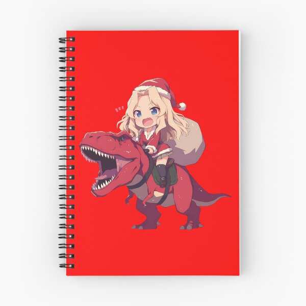 Item preview, Kay Christmas Dinosaur Ride Girls Und Panzer Anime Chibi Style designed and sold by Raslbazola.