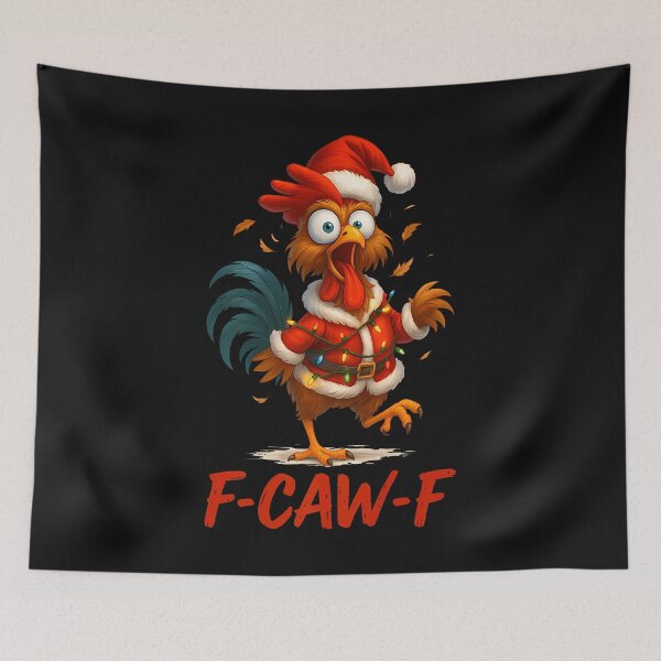 Item preview, Christmas Funny F-Caw-F Rooster Chicken Pun Meme designed and sold by merlinnears.