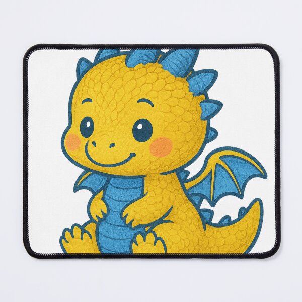 Item preview, Alegre dragón kawaii amarillo y azul designed and sold by TheRealJoshD.