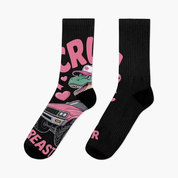 Item preview, Breast Cancer Awareness Truck Cute Dinosaur designed and sold by DrewLeuschke.