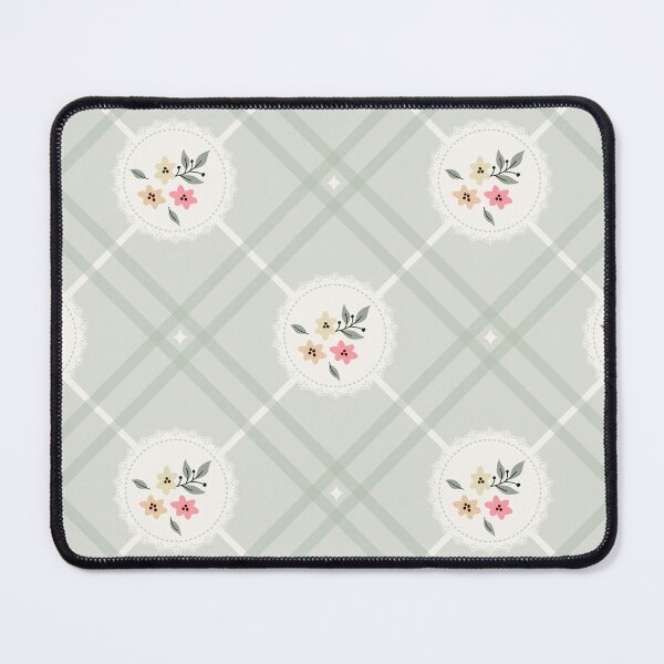 Item preview, Green Plaid Floral Cottagecore Print designed and sold by RowanDraco.