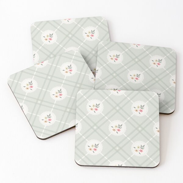 Item preview, Green Plaid Floral Cottagecore Print designed and sold by RowanDraco.