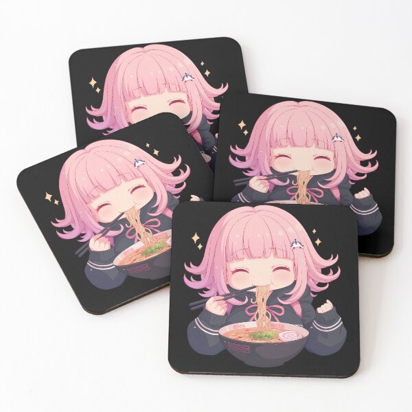 Item preview, Chiaki Nanami comiendo ramen Danganronpa Chica anime Kawaii designed and sold by Raslbazola.