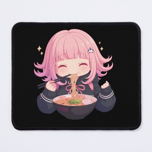Item preview, Chiaki Nanami Eating Ramen Danganronpa Anime Girl Kawaii designed and sold by Raslbazola.