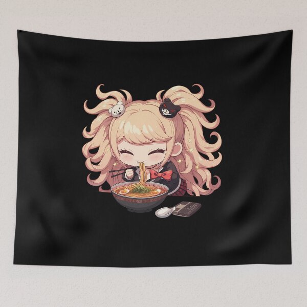 Item preview, Junko Enoshima Enjoying Ramen Danganronpa Anime Girl Kawaii designed and sold by Raslbazola.