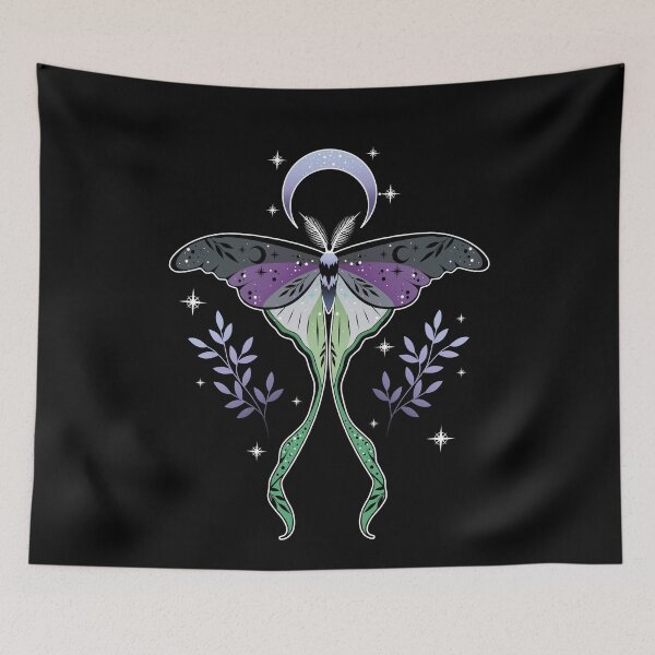 Item preview, Aroace Luna Moth LGBT Asexual Aromantic Pride Flag designed and sold by Clara Hollins.