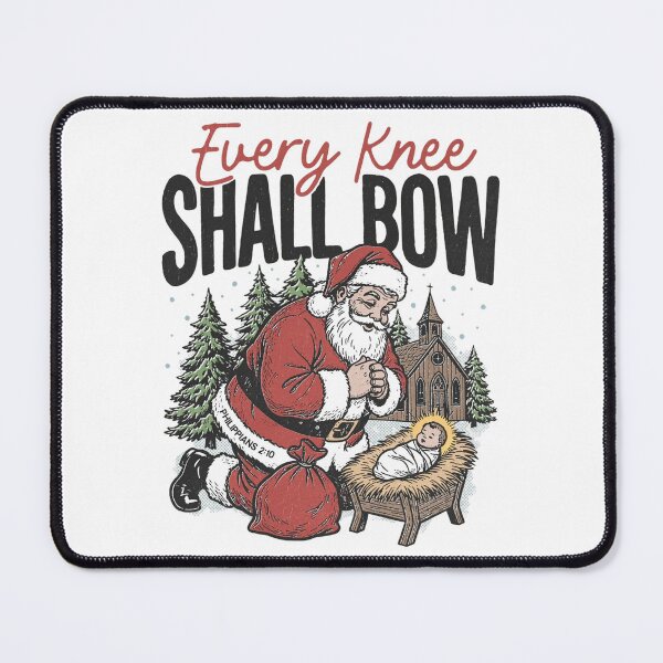 Item preview, Every Knee Shall Bow – Santa and Nativity Christian Christmas Design designed and sold by sapnaela.
