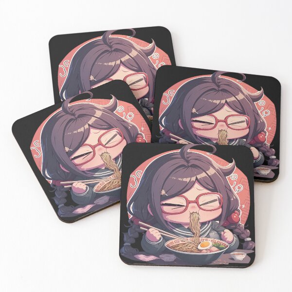 Item preview, Toko Fukawa Eating Ramen Danganronpa Anime Girl Kawaii designed and sold by Raslbazola.