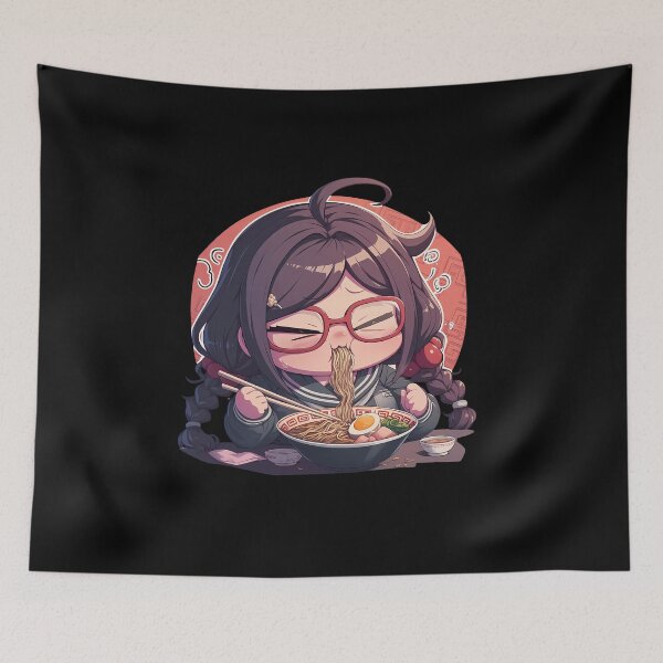 Item preview, Toko Fukawa Eating Ramen Danganronpa Anime Girl Kawaii designed and sold by Raslbazola.