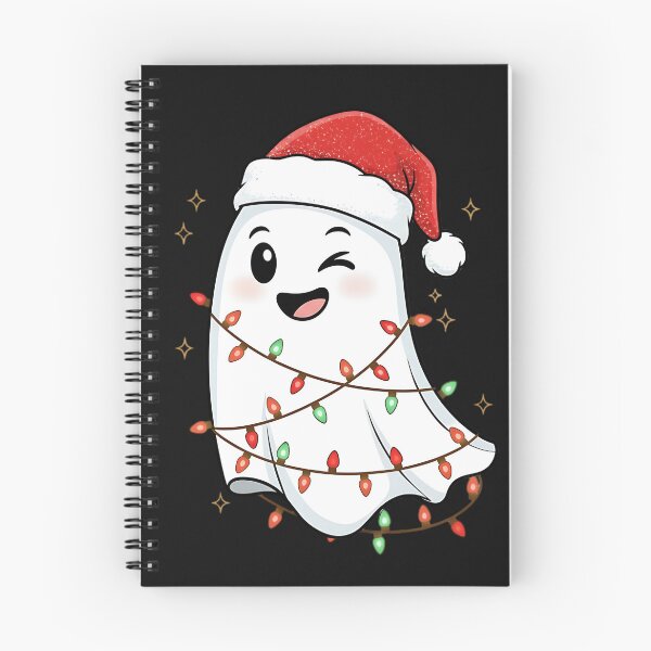 Item preview, Cute Ghost Christmas Lights Santa Hat Design designed and sold by TalalosART.