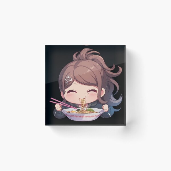 Item preview, Aoi Asahina Eating Ramen Joyfully Danganronpa Anime Kawaii Chibi designed and sold by Raslbazola.