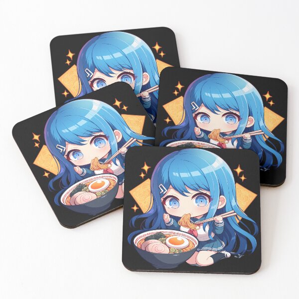 Item preview, Sayaka Maizono Eating Ramen Happily Danganronpa Anime Kawaii Chibi designed and sold by Raslbazola.