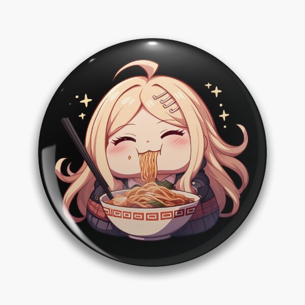 Item preview, Kaede Akamatsu Enjoying Ramen Danganronpa Anime Kawaii Chibi Style designed and sold by Raslbazola.