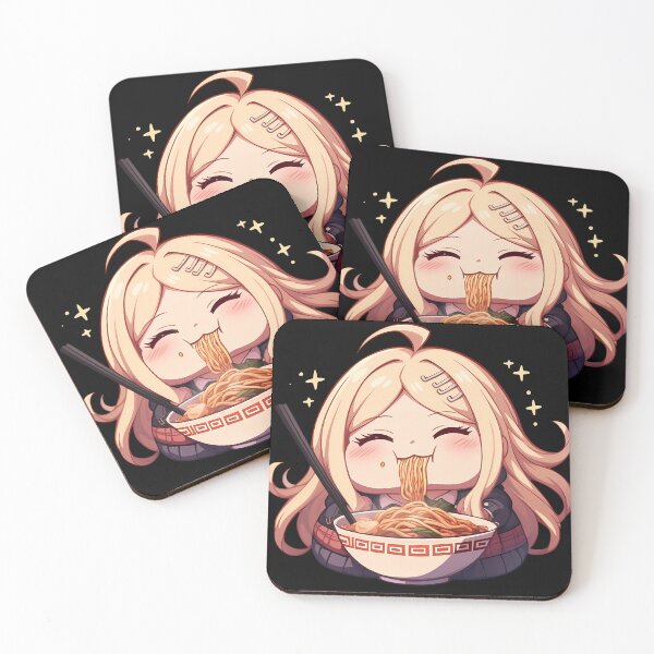 Item preview, Kaede Akamatsu Enjoying Ramen Danganronpa Anime Kawaii Chibi Style designed and sold by Raslbazola.