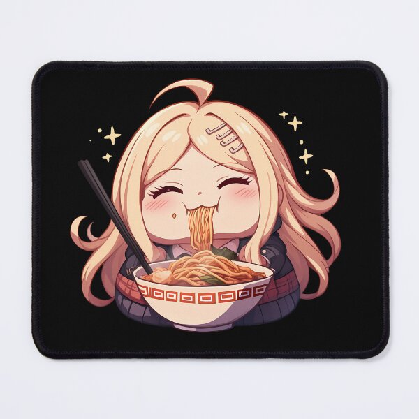 Item preview, Kaede Akamatsu Enjoying Ramen Danganronpa Anime Kawaii Chibi Style designed and sold by Raslbazola.