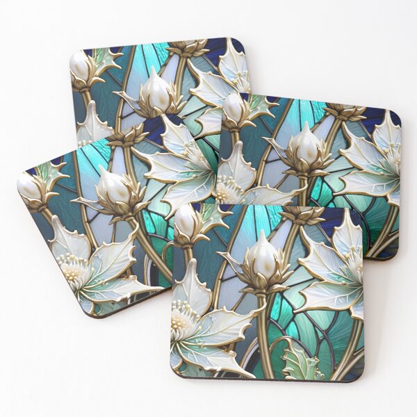 Item preview, ERYNGIUM FLOWERS * Spiny Mint Floral Botanical Nature Landscape Bejeweled Stained Glass ~ Coastal Seaside Cottage Core Holiday Christmas Birthday Bridal/Baby Shower Wedding AirBnB GIFT designed and sold by Spinning Plates 360.