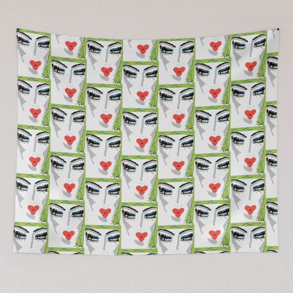 Item preview, Green Scarf - Red Lipped Girl Series designed and sold by Traci Owings Design.