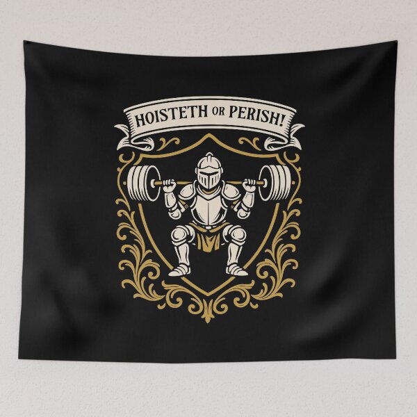 Item preview, Hoisteth or Perish Funny Knightcore Gyme Meme designed and sold by pixeptional.