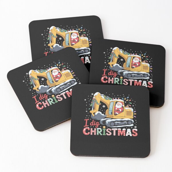 Item preview, I Dig Christmas Backhoe Loader Santa’s Coming designed and sold by MinaReinger.