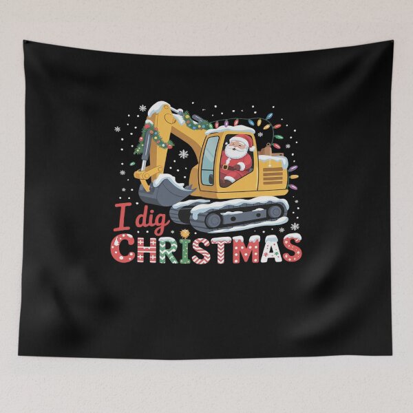 Item preview, I Dig Christmas Backhoe Loader Santa’s Coming designed and sold by MinaReinger.
