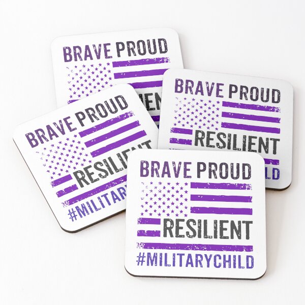 Item preview, Brave Proud Resilient Military Kids designed and sold by Dolphin Graphic.
