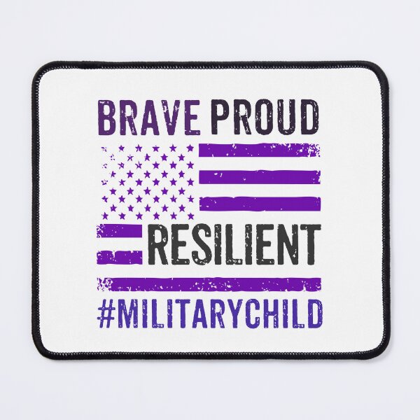 Item preview, Brave Proud Resilient Military Kids designed and sold by Dolphin Graphic.