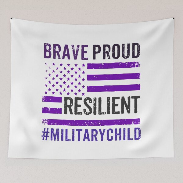 Item preview, Brave Proud Resilient Military Kids designed and sold by Dolphin Graphic.