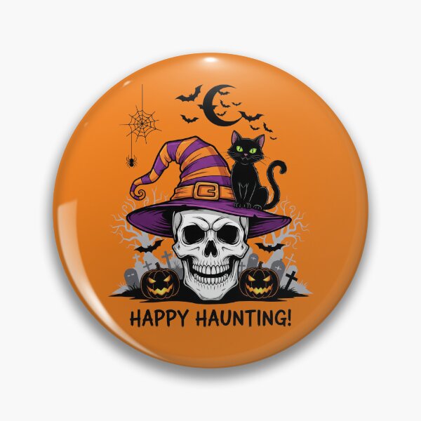 Item preview, Witchy Skull & Black Cat Halloween Scene designed and sold by RickGoulet.
