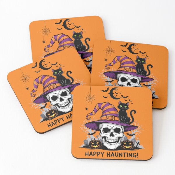 Item preview, Witchy Skull & Black Cat Halloween Scene designed and sold by RickGoulet.