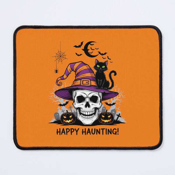 Item preview, Witchy Skull & Black Cat Halloween Scene designed and sold by RickGoulet.