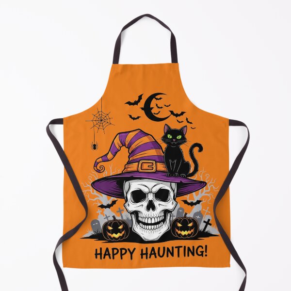 Item preview, Witchy Skull & Black Cat Halloween Scene designed and sold by RickGoulet.