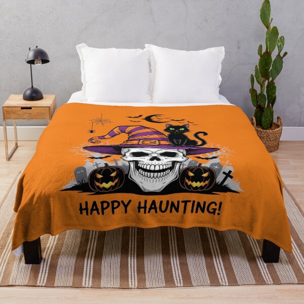 Item preview, Witchy Skull & Black Cat Halloween Scene designed and sold by RickGoulet.