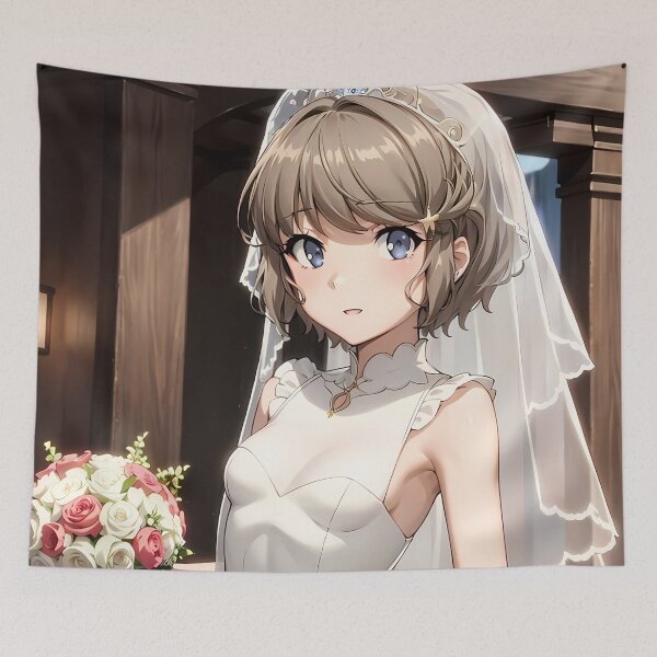 Item preview, Tomoe Koga Bunny Girl Senpai Anime Girl Waifu Wedding Church designed and sold by HumbertoValveno.