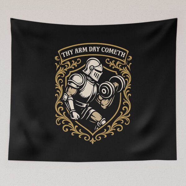 Item preview, Thy Arm Day Cometh Funny Knightcore Gyme Meme designed and sold by pixeptional.