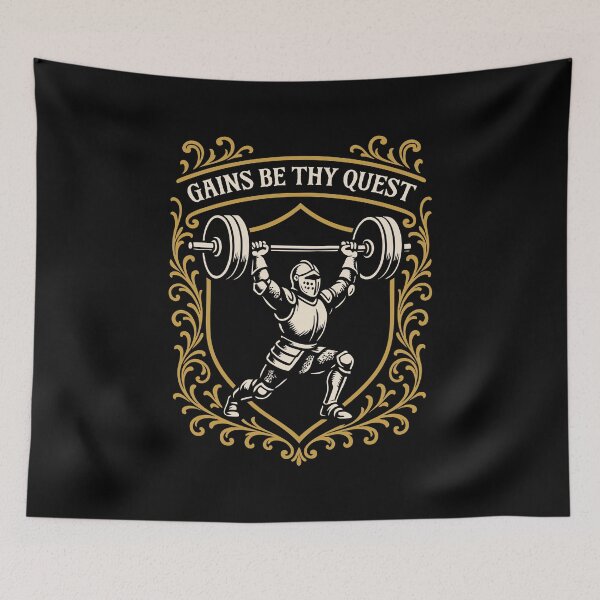 Item preview, Gains Be Thy Quest Funny Knightcore Gyme Meme designed and sold by pixeptional.