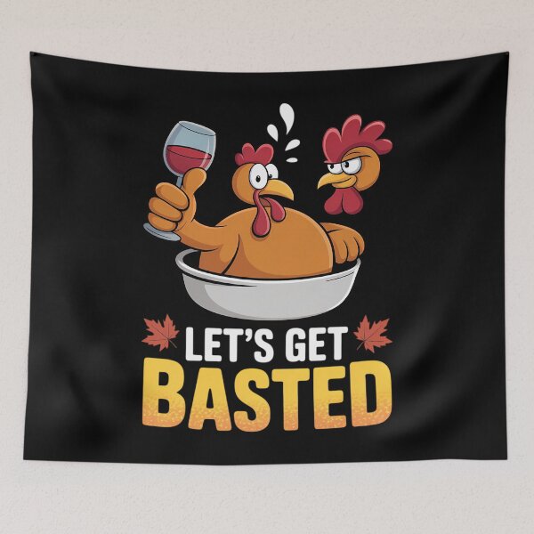 Item preview, Womens Funny Let's Get Basted Turkey & Wine Glass Thanksgiving Day designed and sold by PeteHomenick.