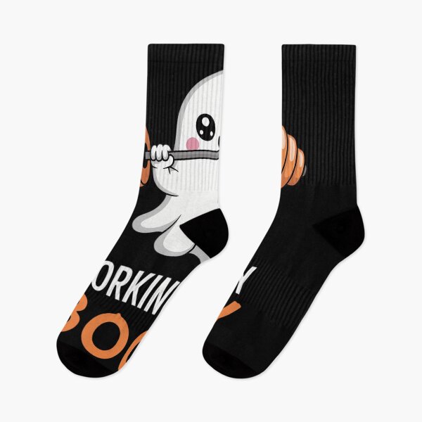 Item preview, Working On My Booty Boo-Ty Funny Halloween Gym Ghost Pun designed and sold by PeteHomenick.
