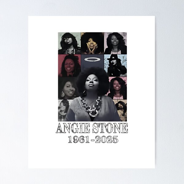 Item preview, Angie Stone 1961–2025 Soul Legend Tribute Collage Vintage Shirt designed and sold by NakanoChikaoco1.